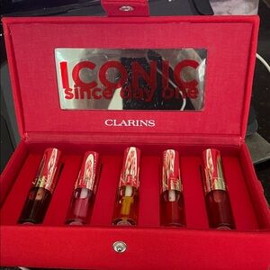 Clarins Lip Oil Collection in Red and Gold 5 lip oils